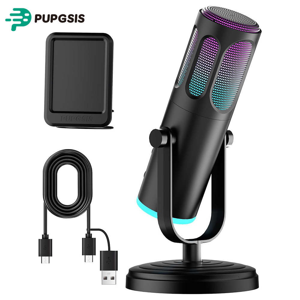 Pc Gaming Youtuber - PUPGSIS USB PC ไมโครโฟน, ไมโครโฟนสำหรับเล่นเกมสำหรับการสตรีม, พอดแคสต์,