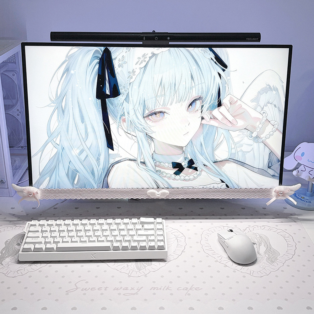 แผ่นตกแต่งหน้าจอสีขาวลายลูกไม้ - Pc Gaming Setup บทวิจารณ์และราคา