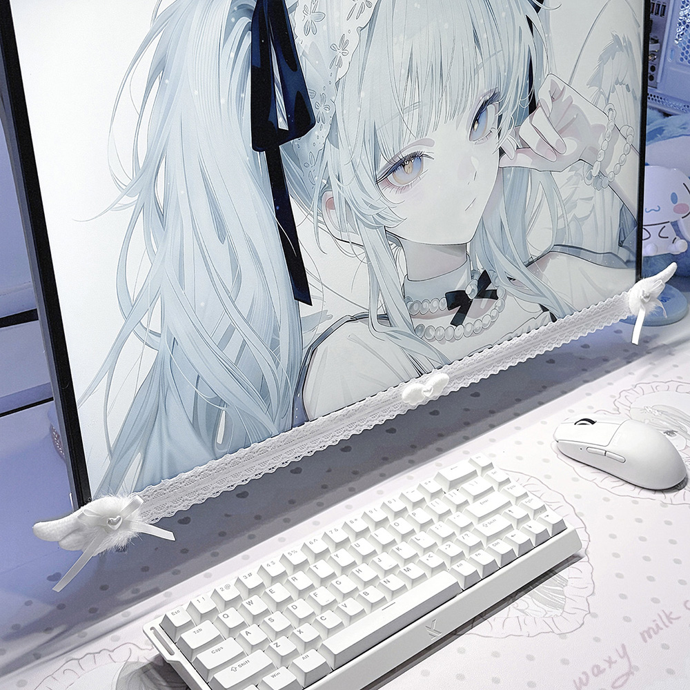 แผ่นตกแต่งหน้าจอสีขาวลายลูกไม้ - Pc Gaming Setup บทวิจารณ์และราคา