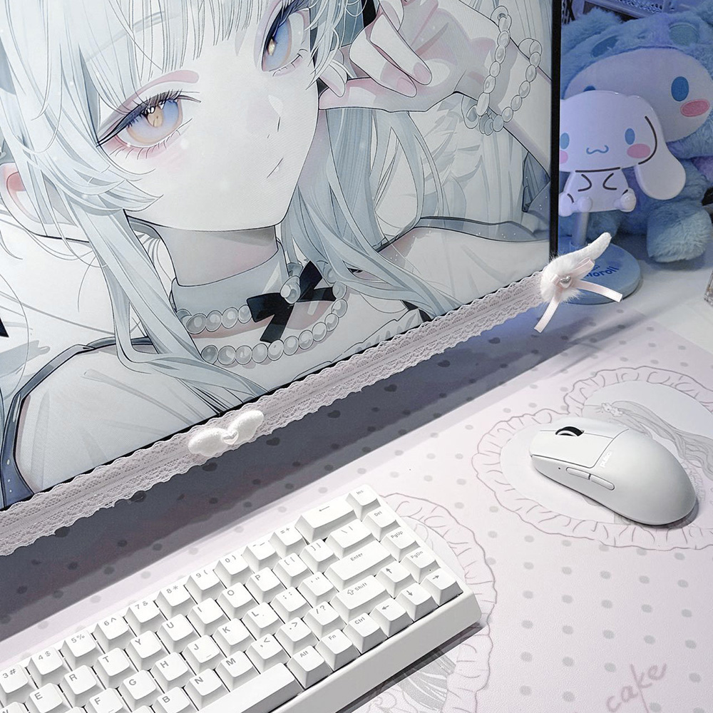 แผ่นตกแต่งหน้าจอสีขาวลายลูกไม้ - Pc Gaming Setup บทวิจารณ์และราคา