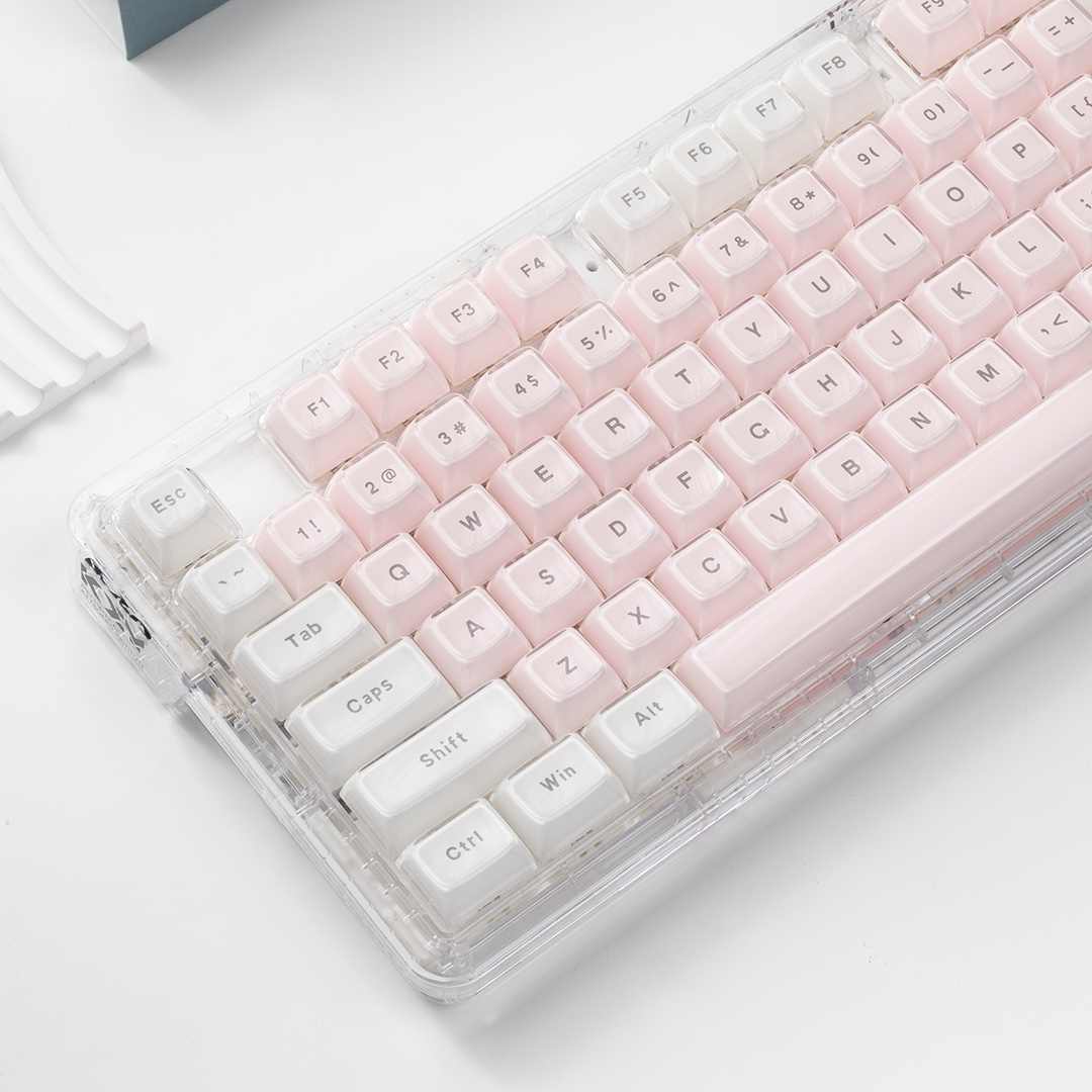 คีย์แคปใสสีชมพูขาวโปร่งแสง รูป - Pc Gaming Fullset บทวิจารณ์และราคา