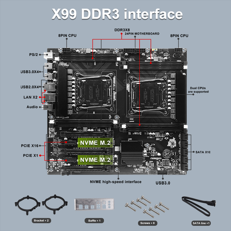 X99 Dual-ซ็อกเก็ต CPU เมนบอร์ด - Pc Gaming Xeon บทวิจารณ์และราคา